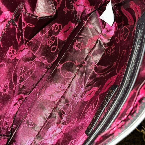 Betsey Johnson vintage clutch Floral‎ Stripe Crossbody Bag Big Bow - Picture 8 of 13